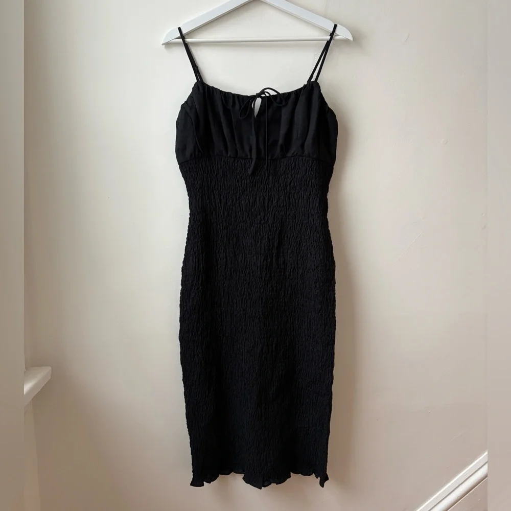 NWT J. Crew Black Linen Dress - Picture 9 of 12
